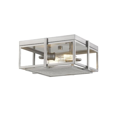 Z-Lite Halcyon 2 Light Flush Mount, Brushed Nickel 724F13-BN